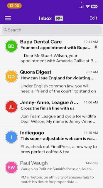my bt mail inbox.